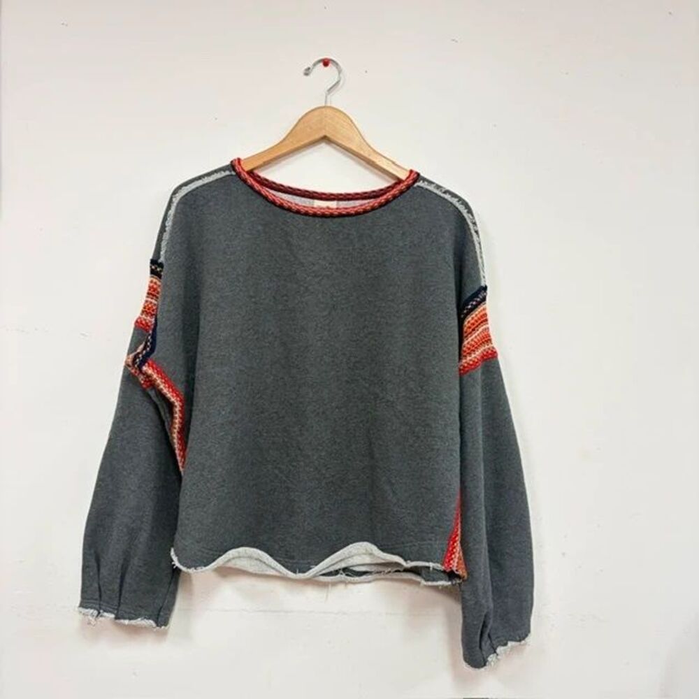 Natural Life Knit Edged Sweatshirt